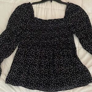 Sugarlips Black and White Dotted Blouse